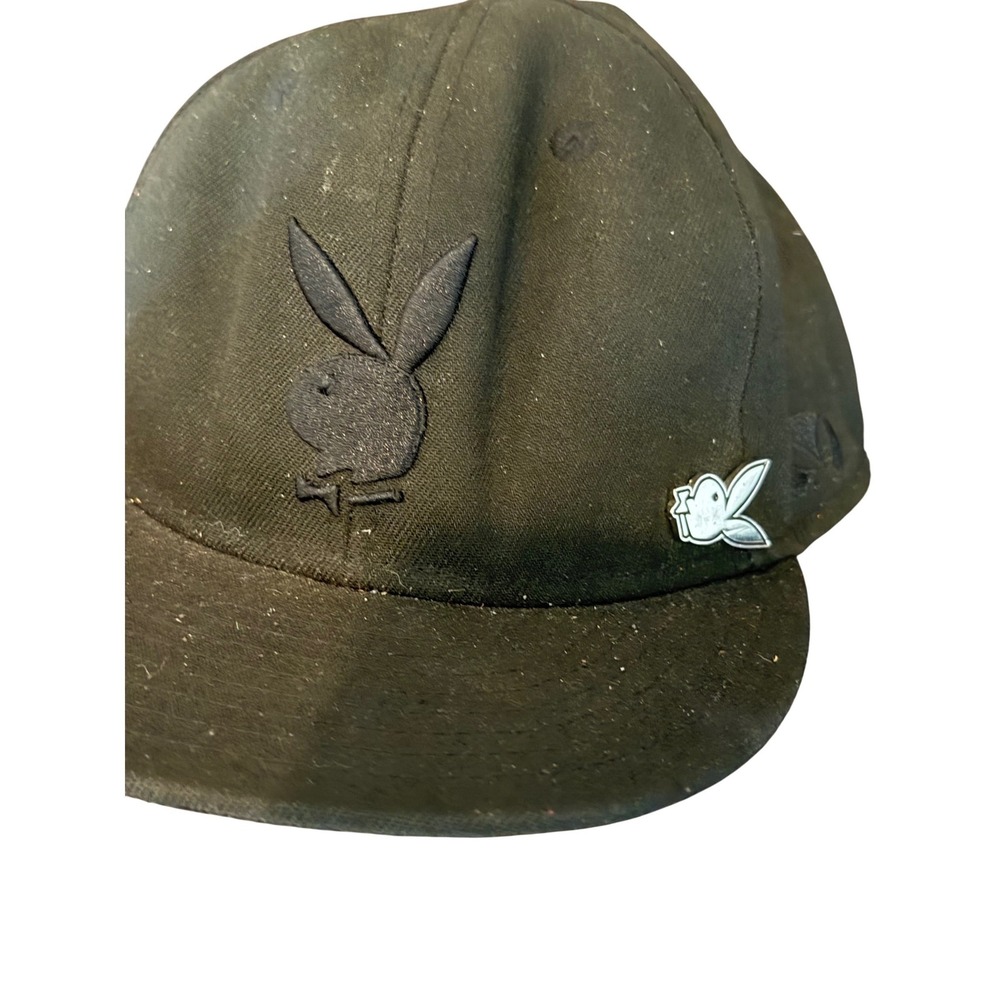 Lids Exclusive Playboy Athletic Dept 1953 Fitted Hat Black Size 7 1/2 Side Patch